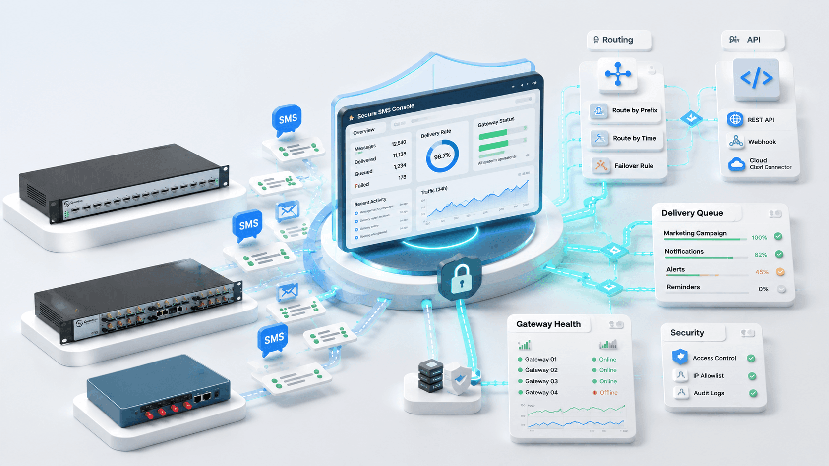 OpenVox SMS Gateway dashboard interface
